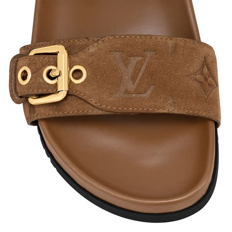 louis vuitton bom dia flat mule replica|louis vuitton slides with buckle.